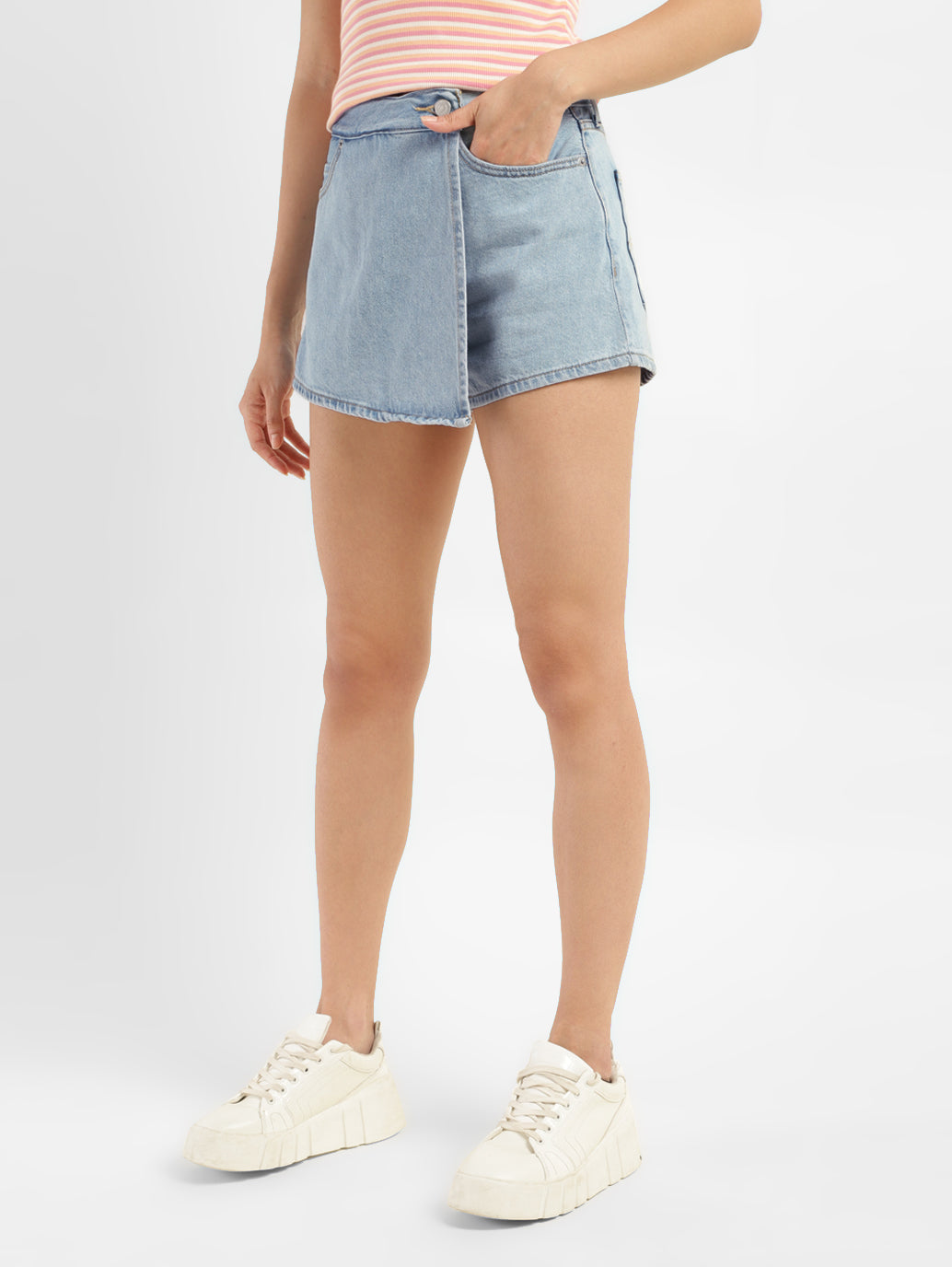 Women's High Rise Blue Regular Fit Skort - 5c6ba324-f27d-4451-a388-01e83136876b View
