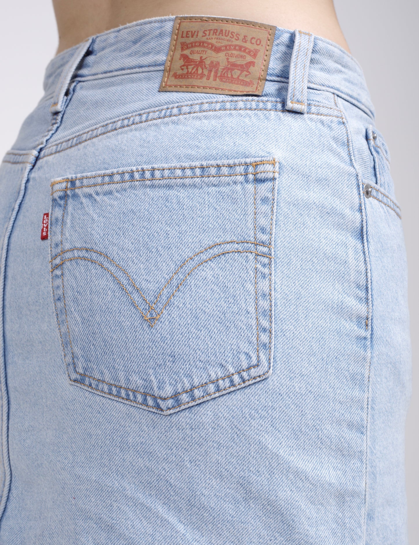 Women's Mid Rise Light Blue Regular Fit Skirt - 6 View