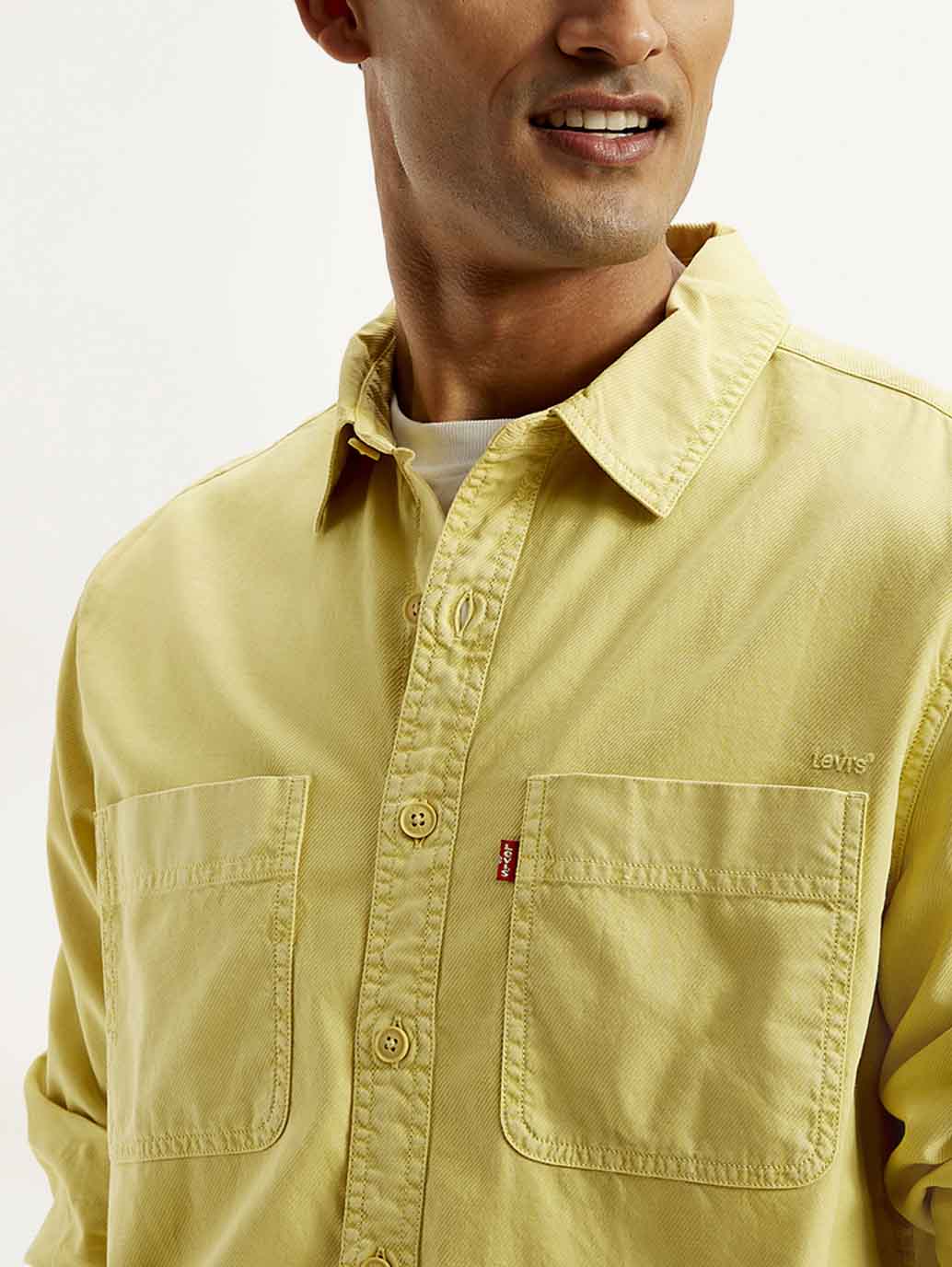 Men's Solid Overdyed Relaxed Fit Shirt - Detail View