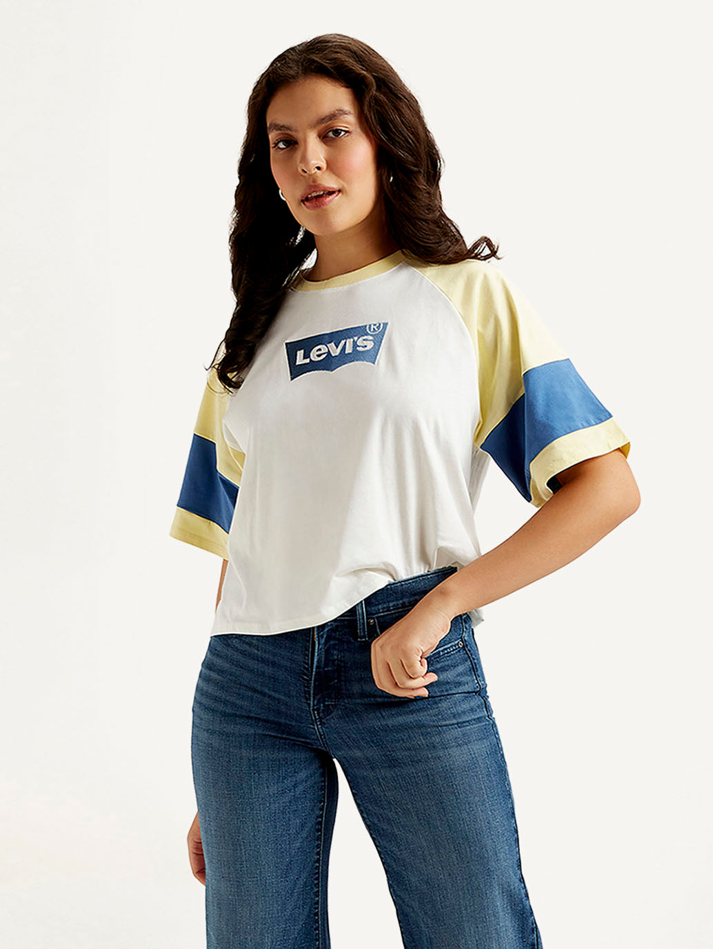 Women's Colorblock Relaxed Fit T-shirt - Styleshot View