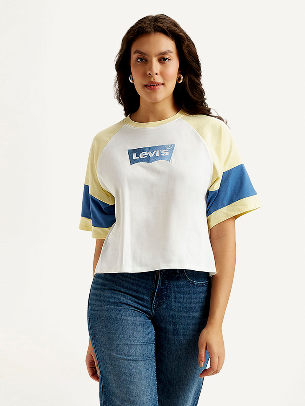 Women's Colorblock Relaxed Fit T-shirt - Front View