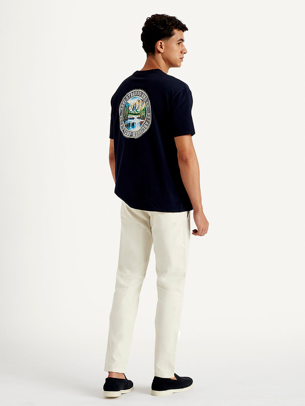 Men's White Tapered Fit Trousers - 81558610-a180-4c86-ac62-4e510f7e5f36 View