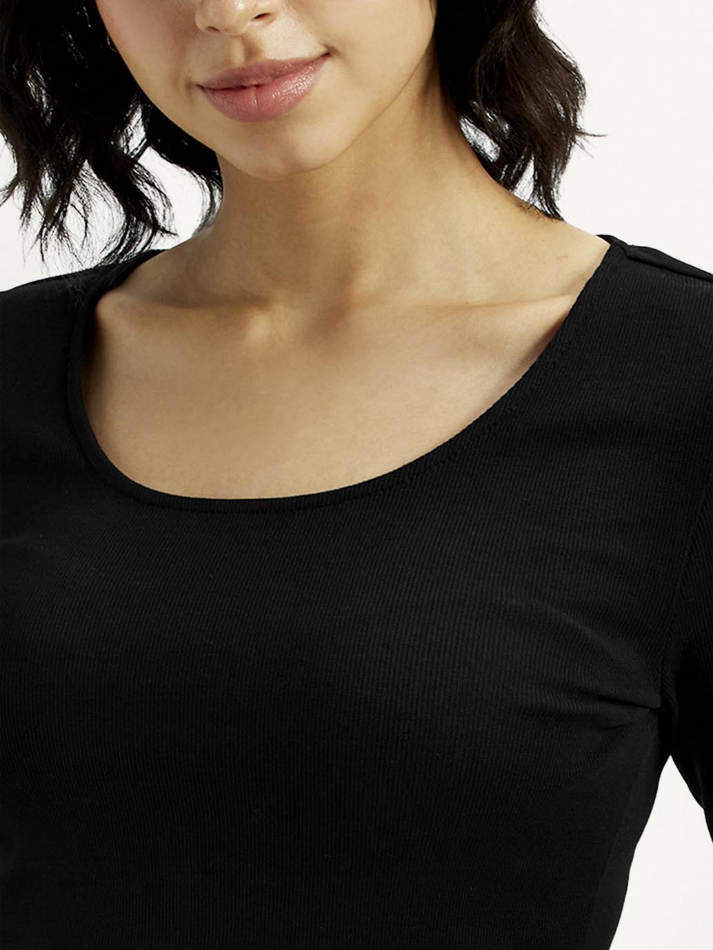 Women's Textured Slim Fit Top - Detail View