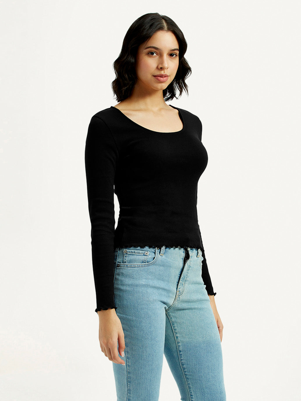 Women's Textured Slim Fit Top - Side View