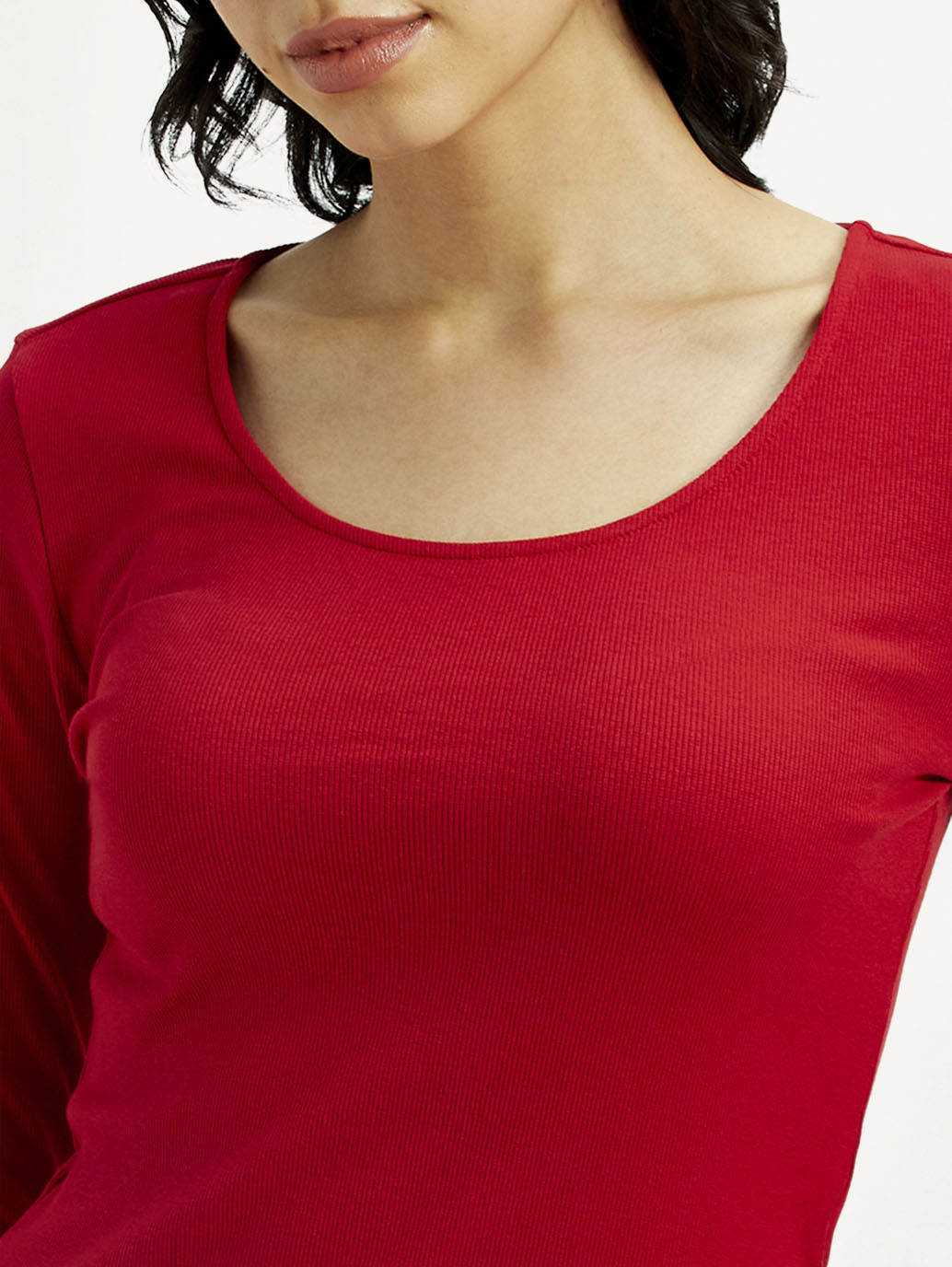 Women's Textured Slim Fit Top - Detail View