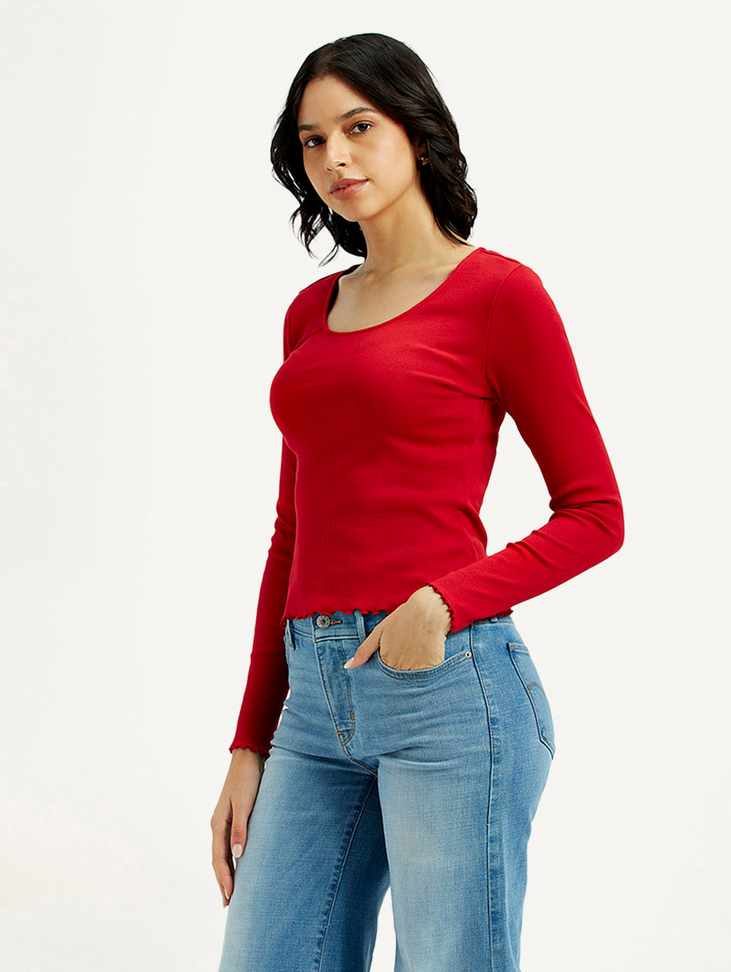 Women's Textured Slim Fit Top - Side View