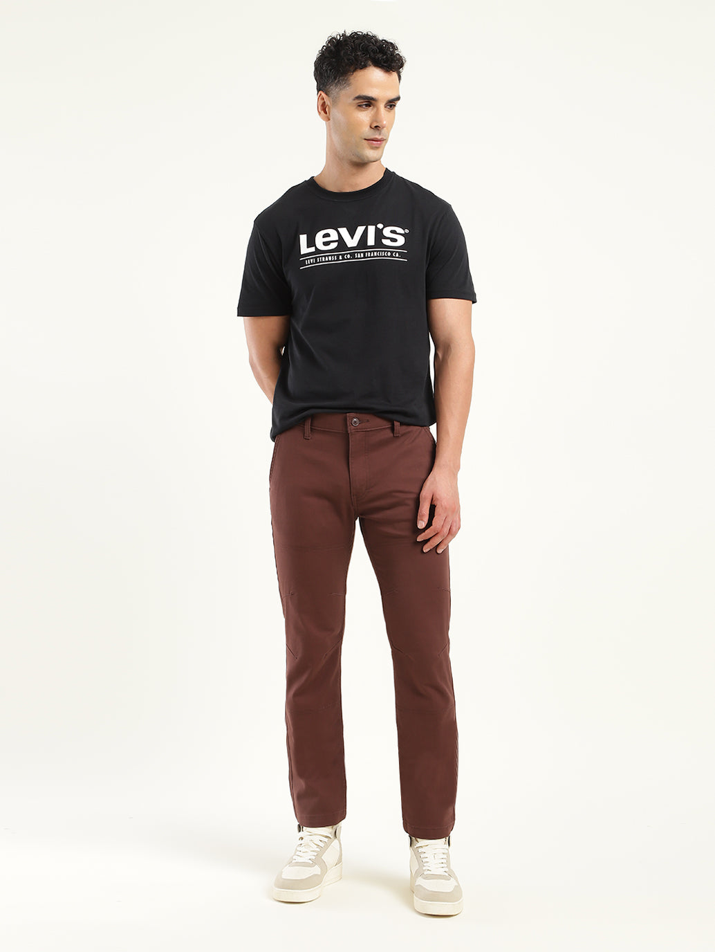 Men's 511 Slim Fit Brown Trousers - Front View