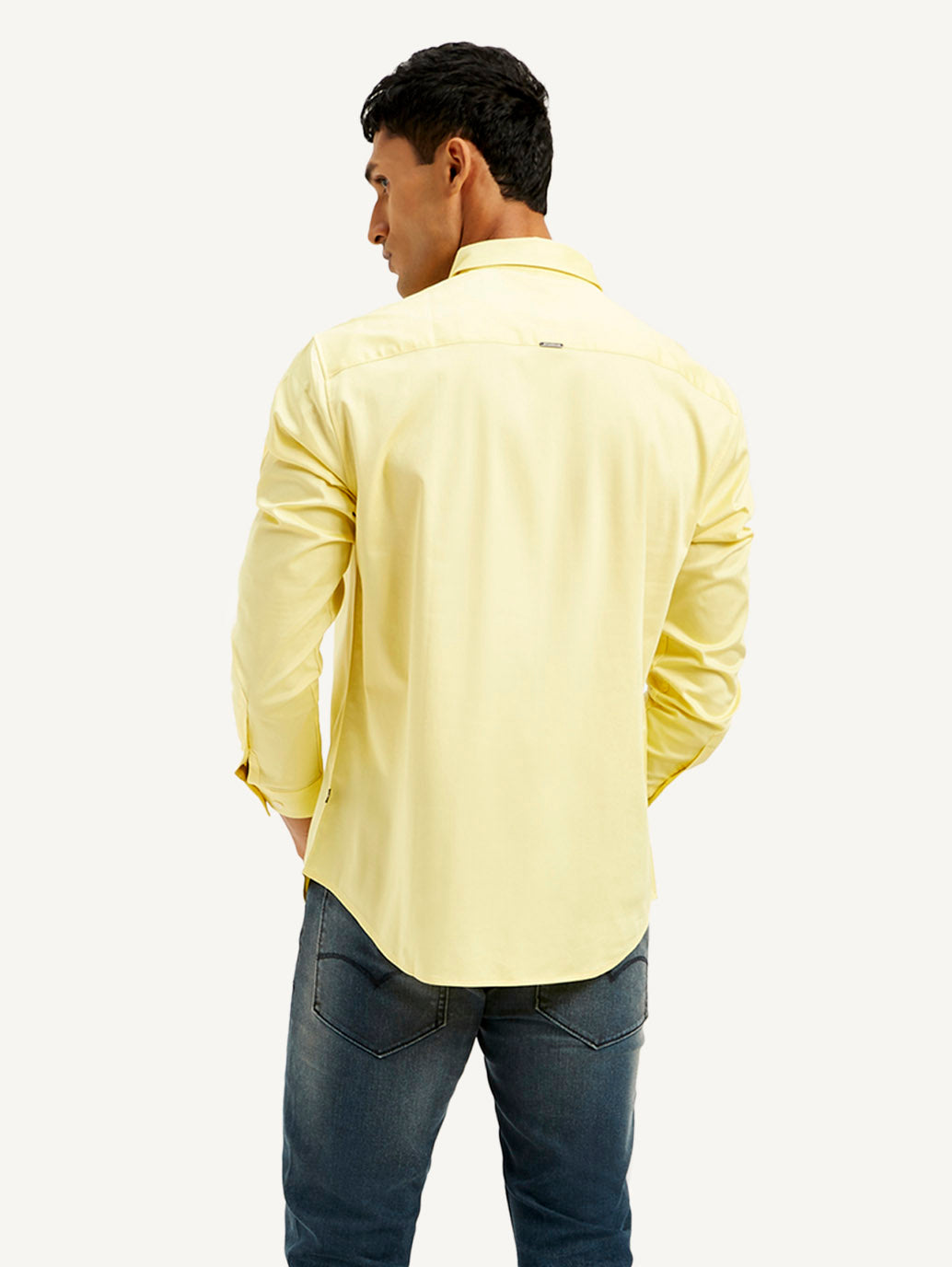 Men's Redloop Solid Slim Fit Shirt - Back View