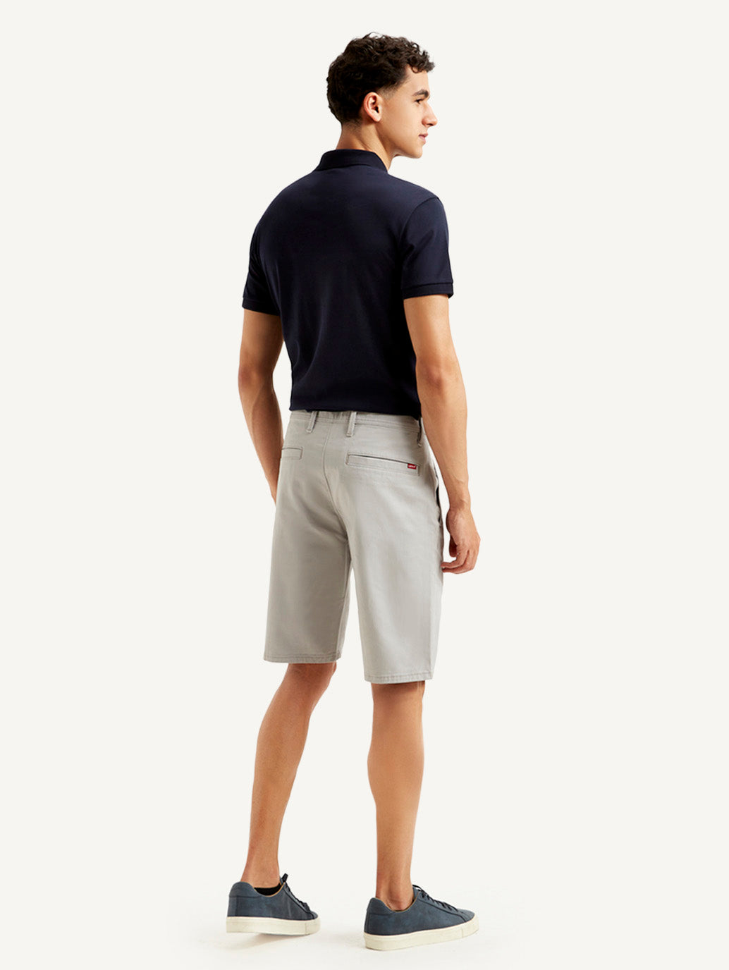 Men's Grey Tapered Shorts - Back View