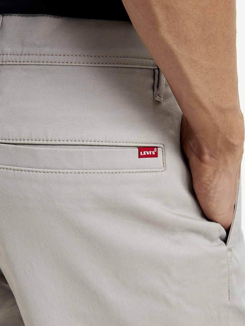 Men's Grey Tapered Shorts - Detail View