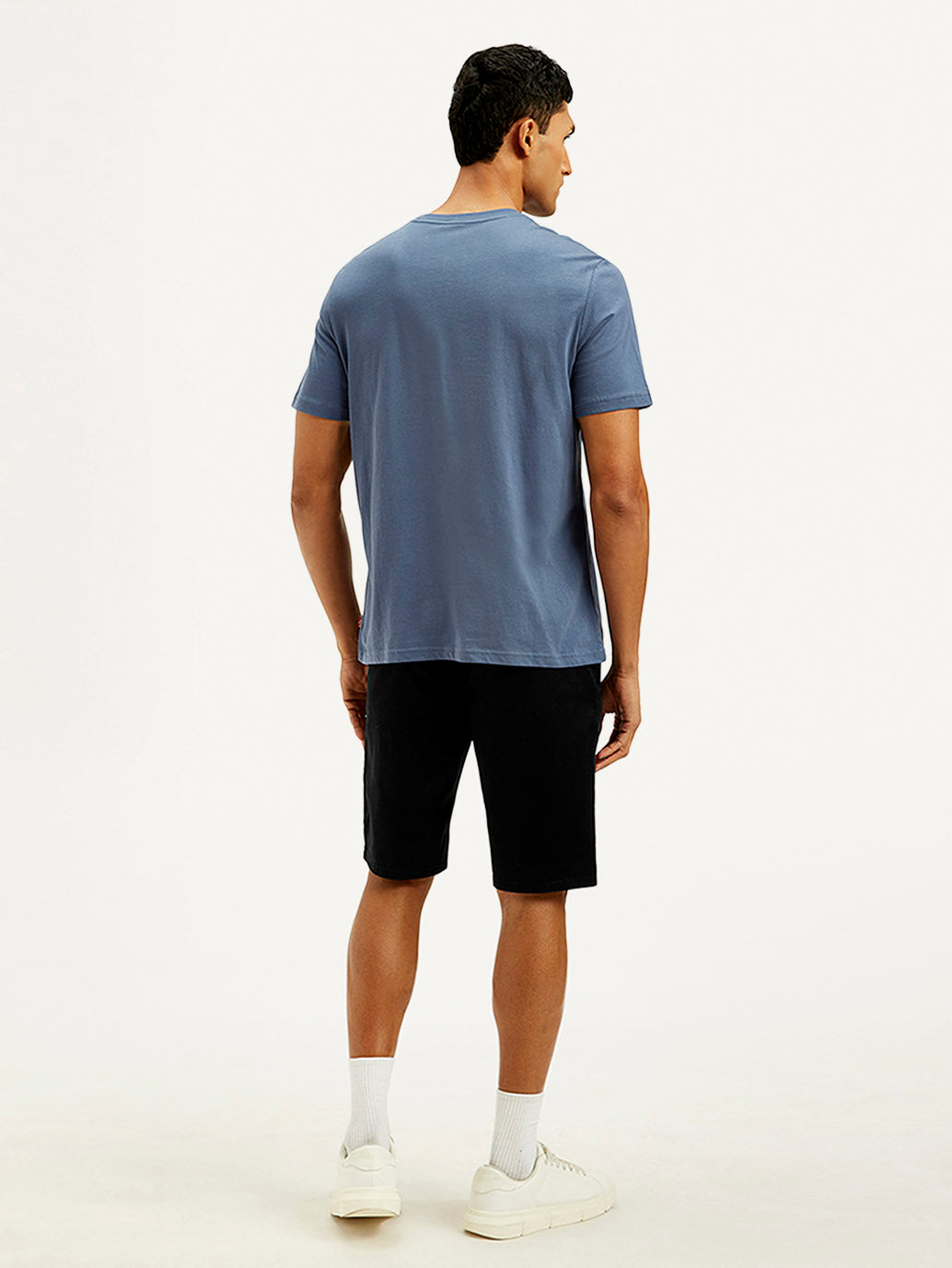Men's Black Tapered Shorts - Back View