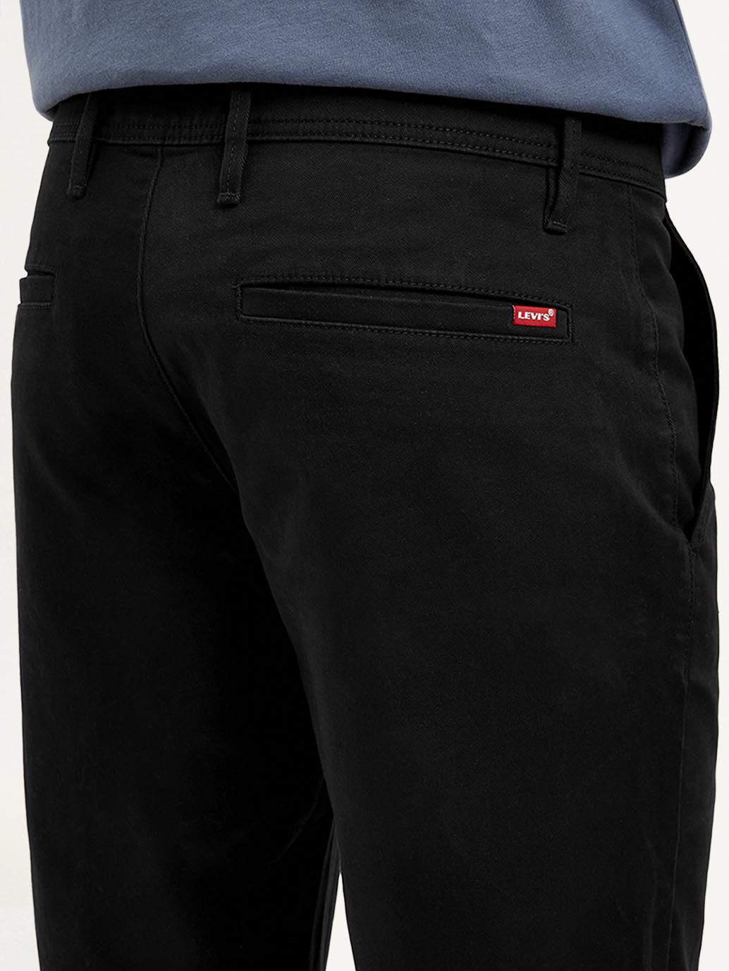 Men's Black Tapered Shorts - Detail View