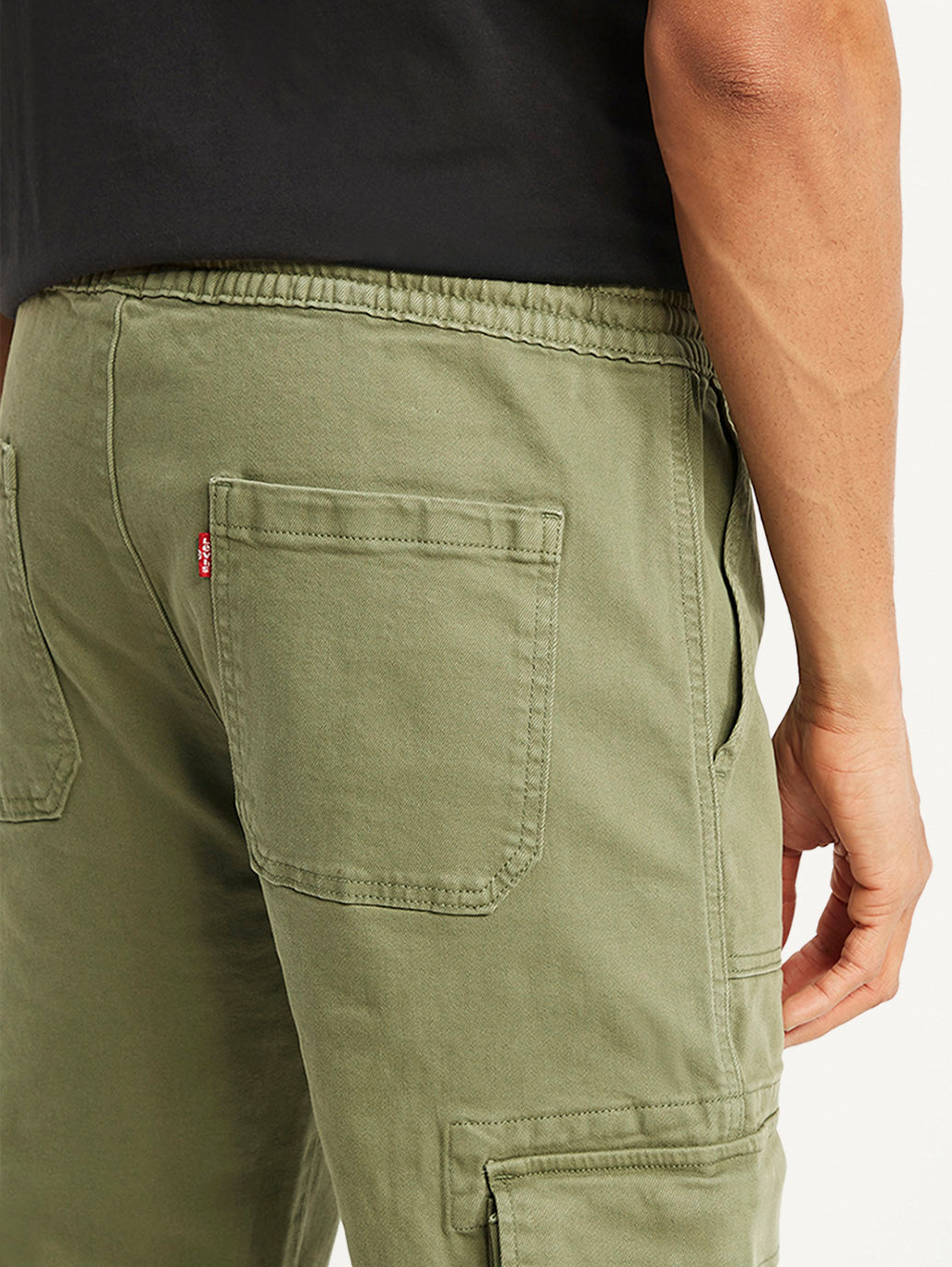 Men's Olive Loose Fit Cargo Trousers - 3f216a69-6439-49e4-b145-466a45ac5479 View