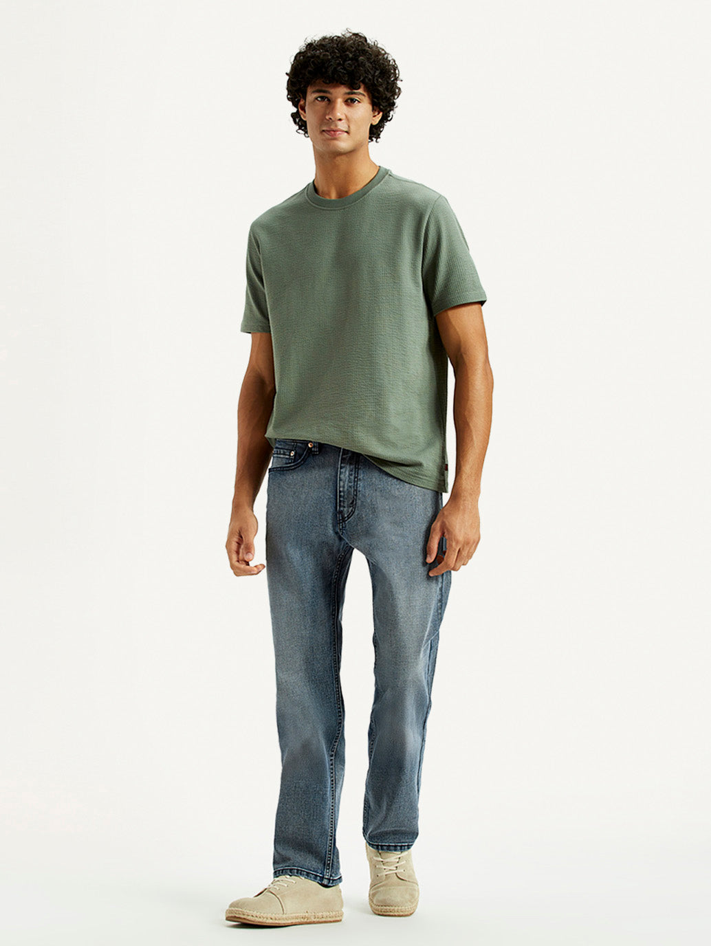 Men's 505 Dark Indigo Straight Fit Mid Rise Jeans - Styleshot View