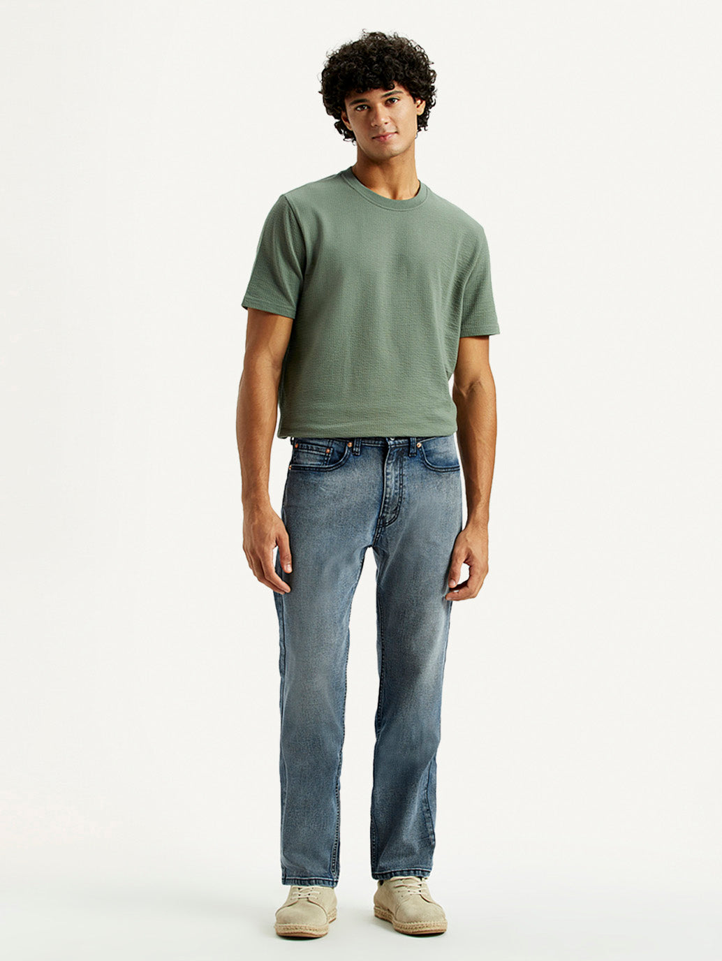 Men's 505 Dark Indigo Straight Fit Mid Rise Jeans - Front View