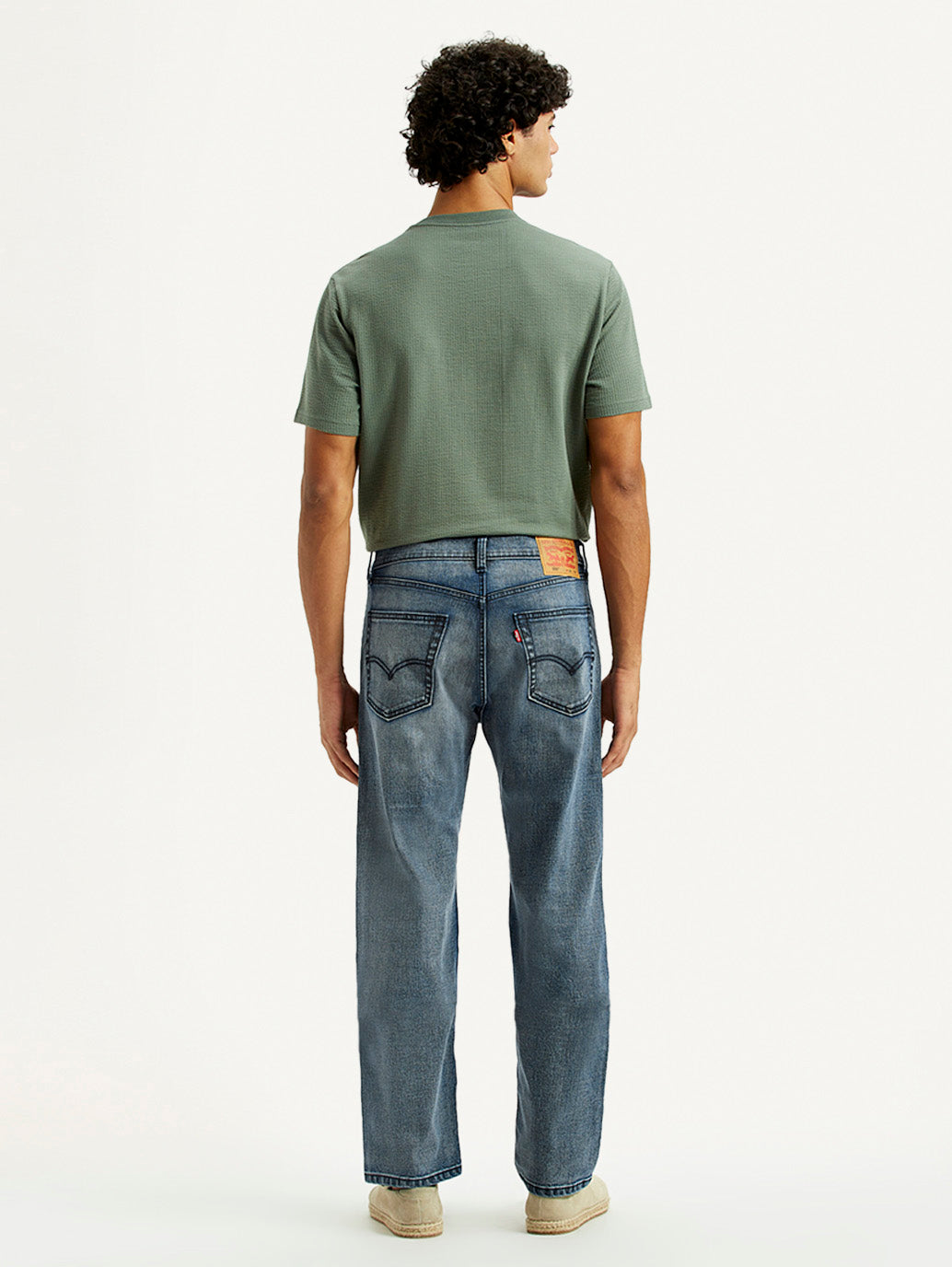Men's 505 Dark Indigo Straight Fit Mid Rise Jeans - Back View