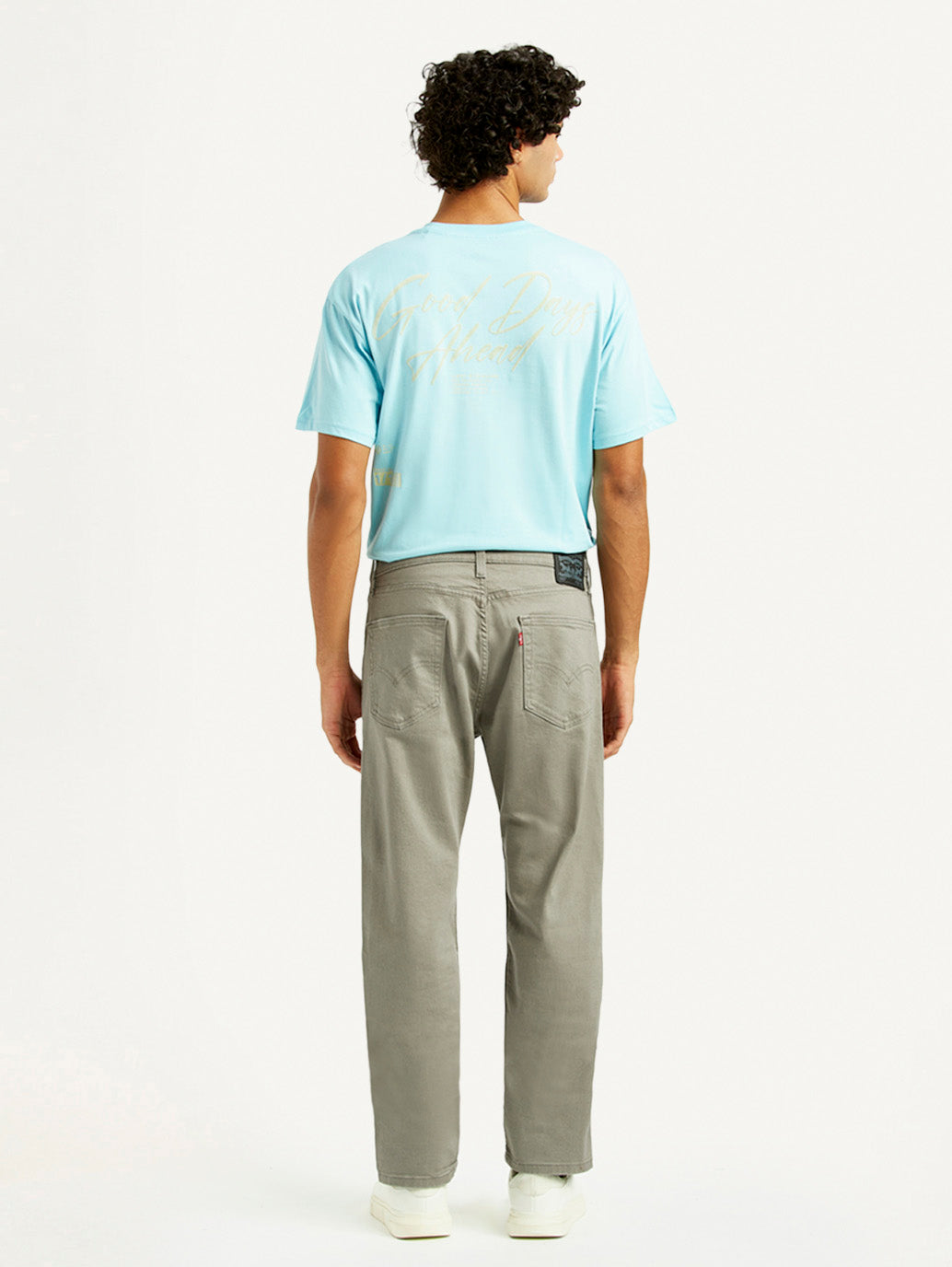 Men's 505 Grey Straight Fit Mid Rise Jeans - Back View