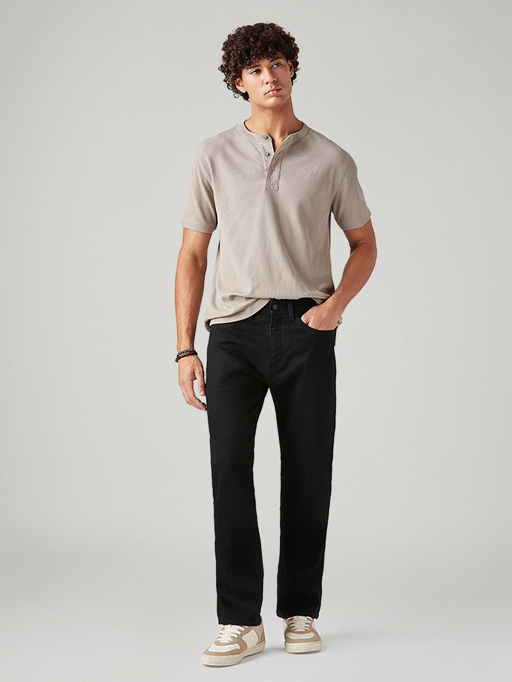 Men's 505 Black Straight Fit Mid Rise Selvedge Jeans
