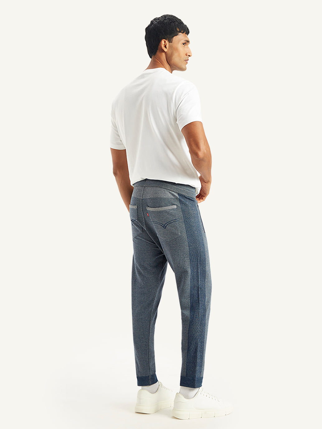 Men's Navy Jogger Trousers - Back View