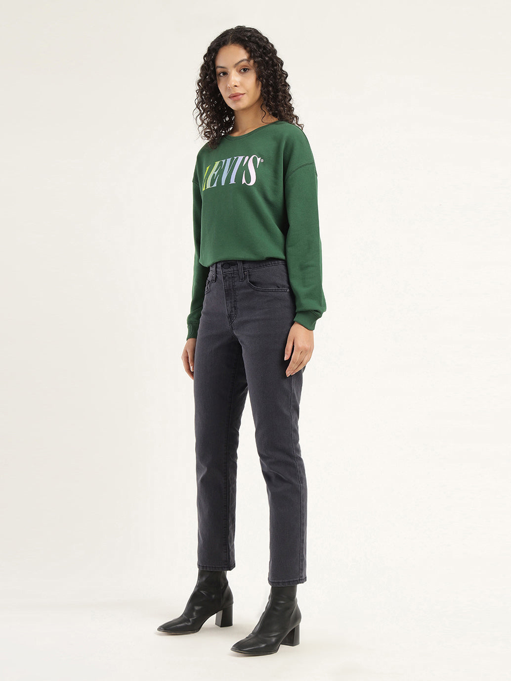 Women's 710 Black Skinny Fit High Rise Jeans - Side View