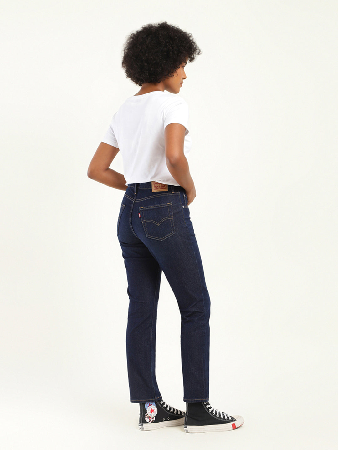 Women's 710 Blue Skinny Fit High Rise Jeans - Back View