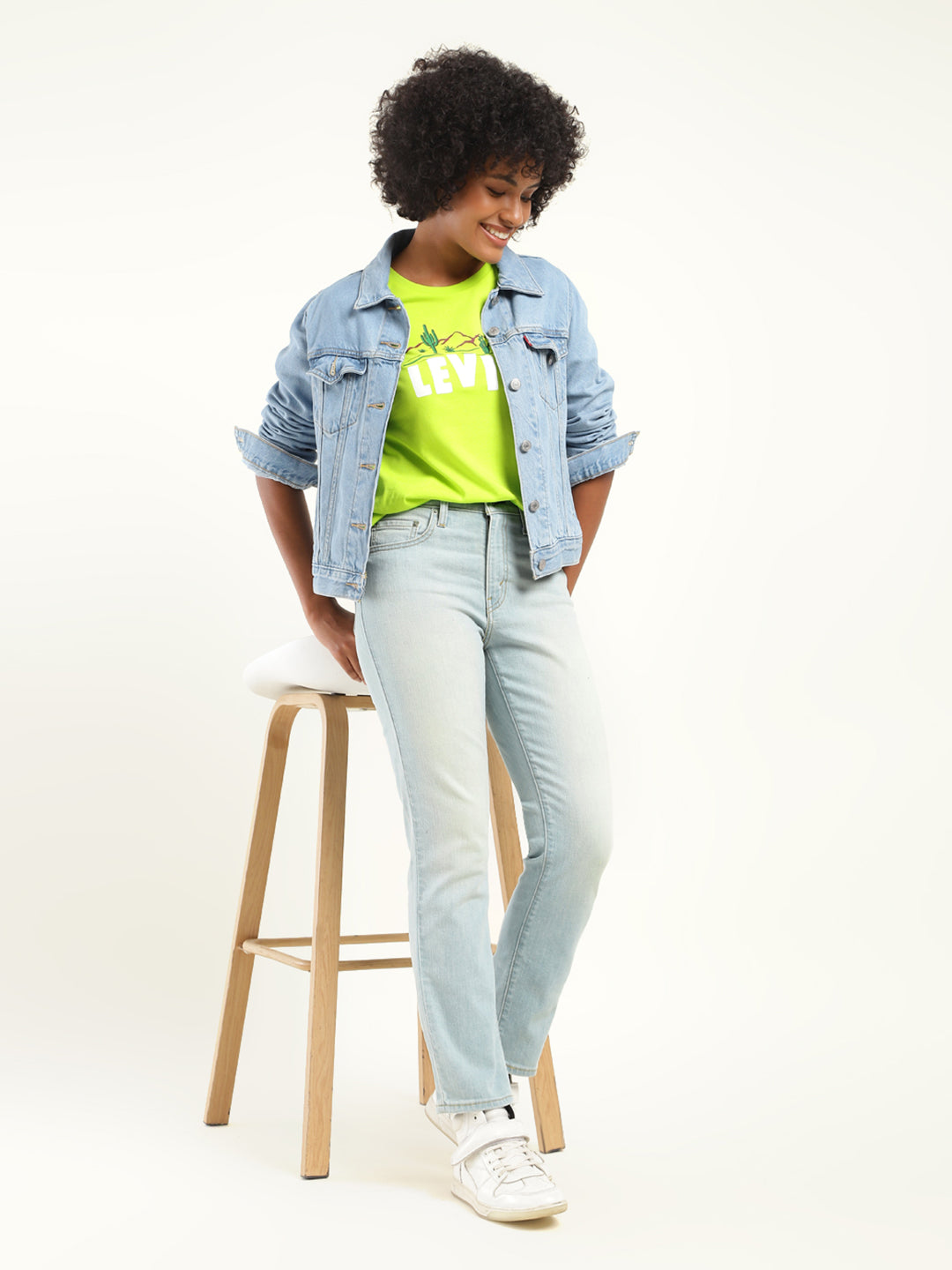 Women's 710 Blue Skinny Fit High Rise Jeans - 20shot View