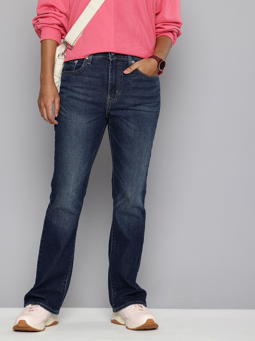 Women's 710 Blue Skinny Fit High Rise Jeans - 1 View