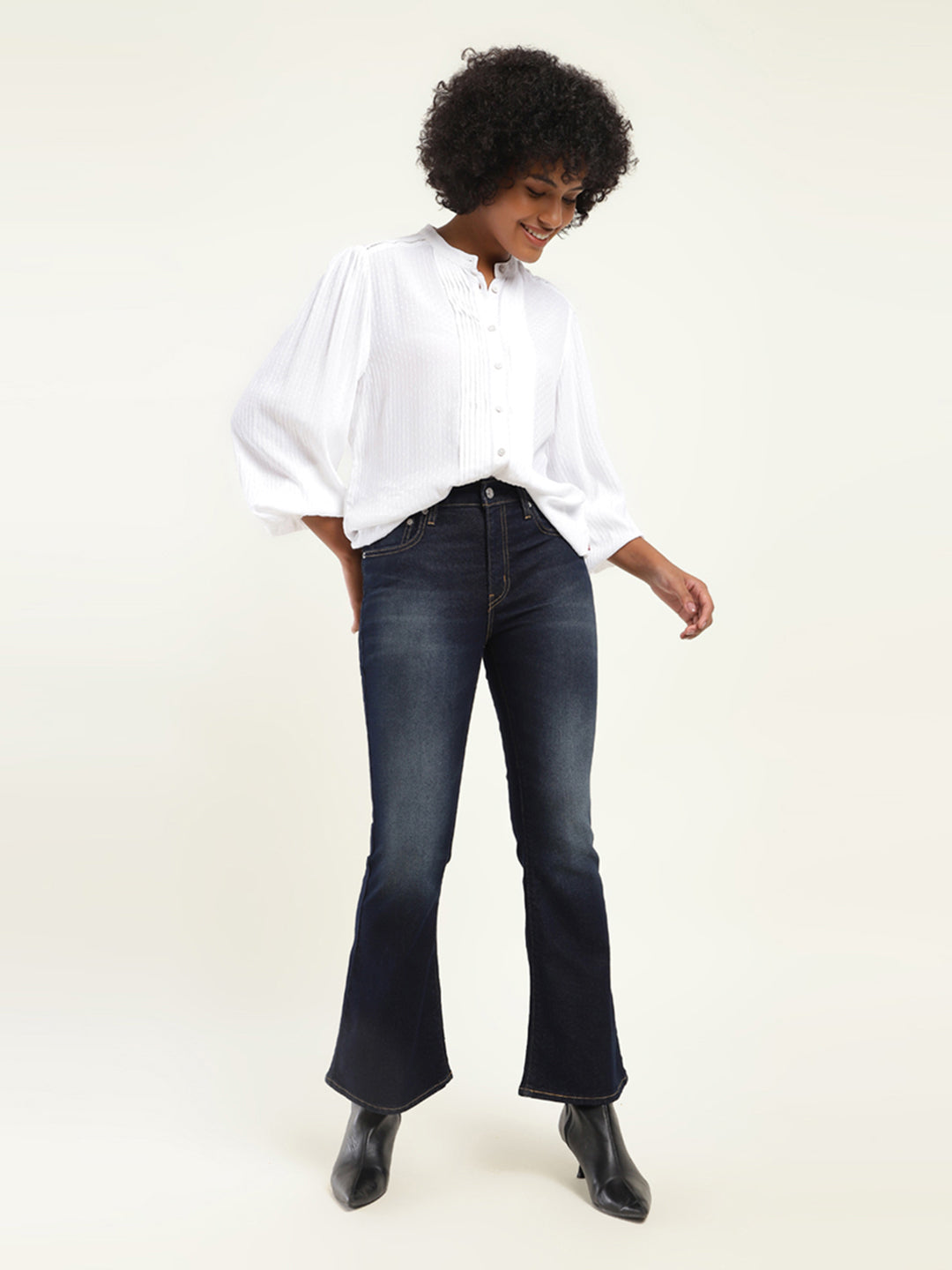 Women's 710 Blue Skinny Fit High Rise Jeans - 20shot View