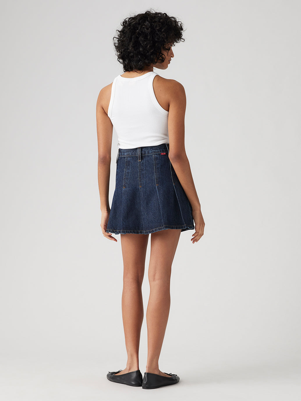 Women's Mid Rise Regular Fit Cotton Skirt - Back View