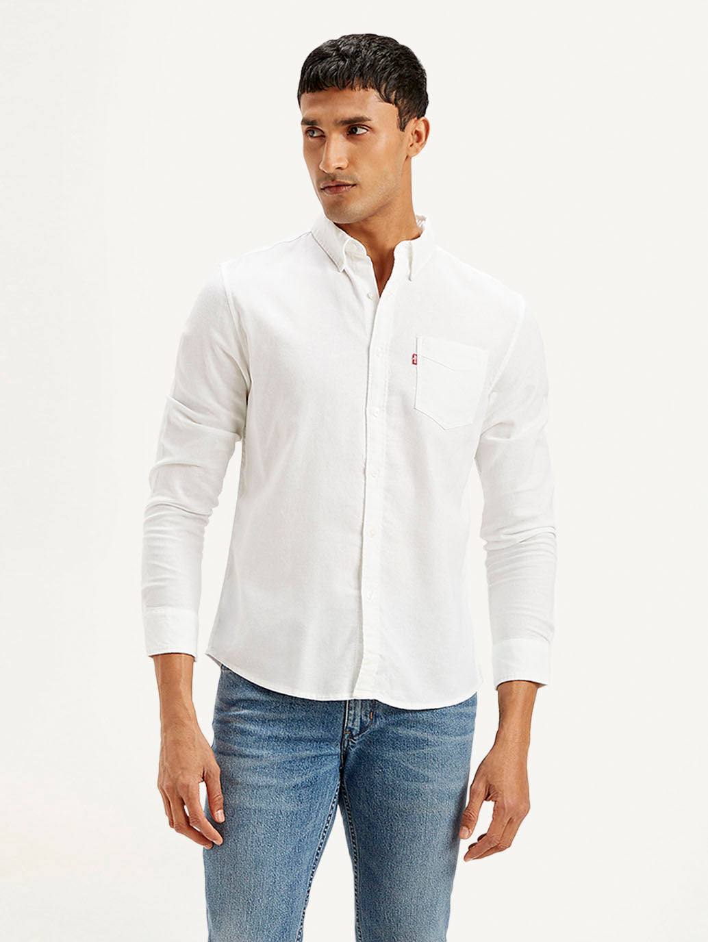 Men's Solid Slim Fit Shirt - Front View