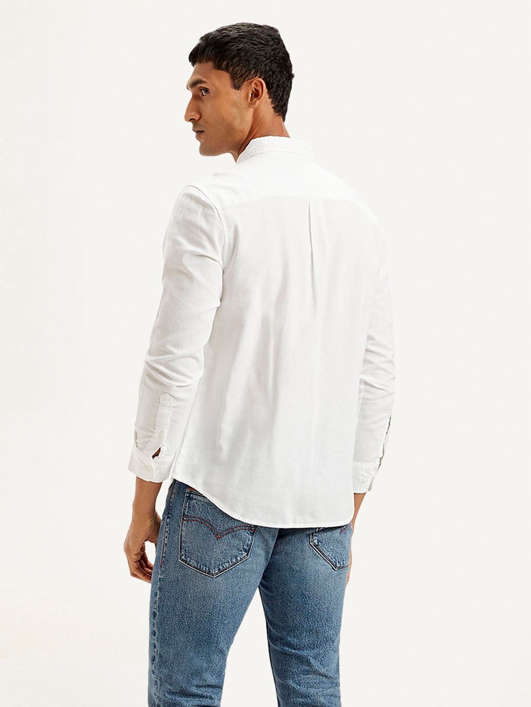 Men's Solid Slim Fit Shirt - Back View