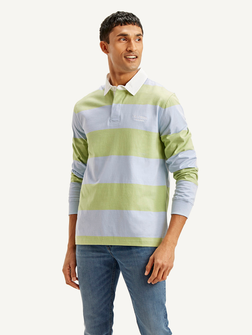 Men's Striped Polo T-shirt - Styleshot View