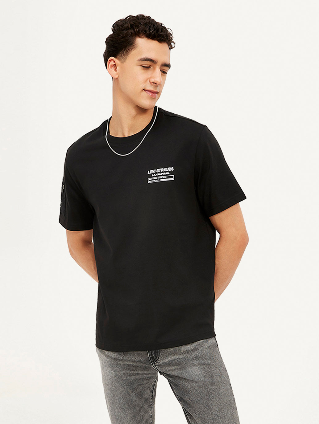 Men's Brand Logo Crew Neck Utility T-shirt - Styleshot View