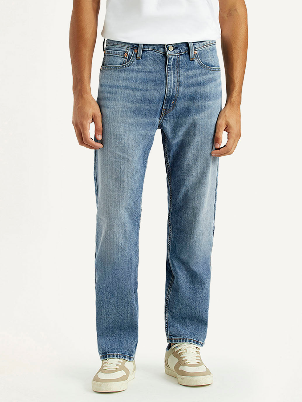 Men's 555 Light Indigo Loose Fit Mid Rise Jeans - Front View