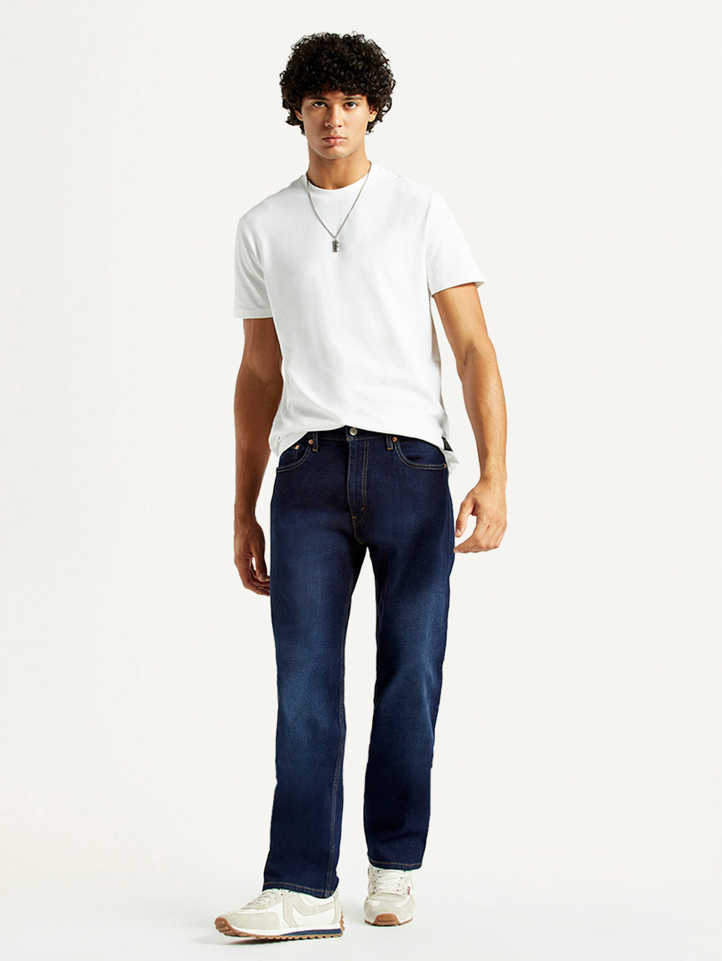 Men's 555 Dark Indigo Loose Fit Mid Rise Jeans - Styleshot View