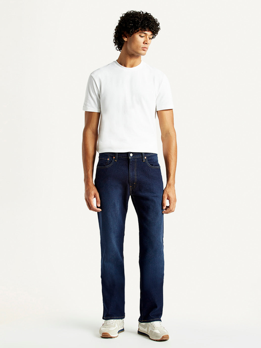 Men's 555 Dark Indigo Loose Fit Mid Rise Jeans - Front View
