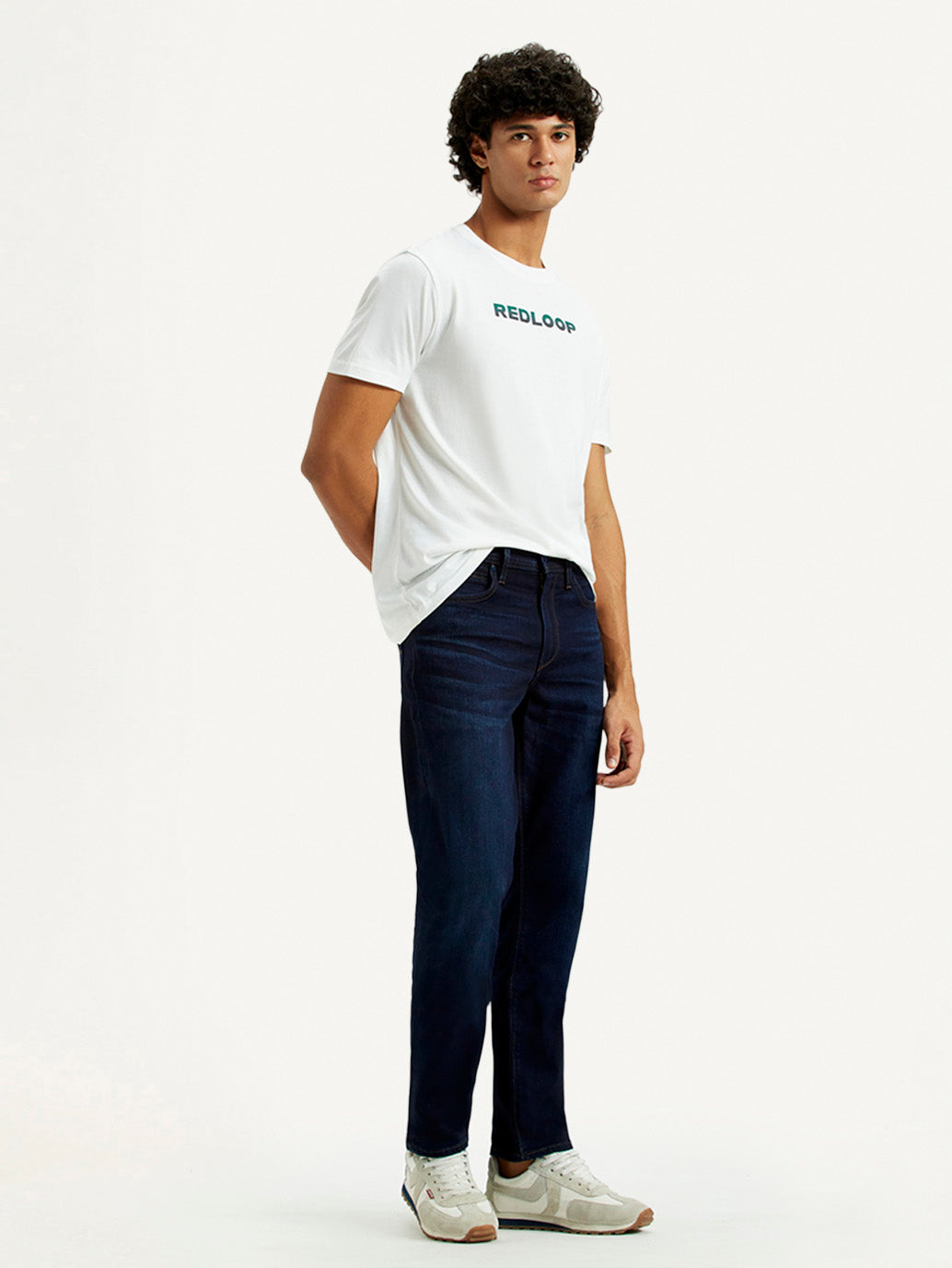 Men's Redloop 511 Dark Indigo Slim Fit Mid Rise Jeans - Styleshot View