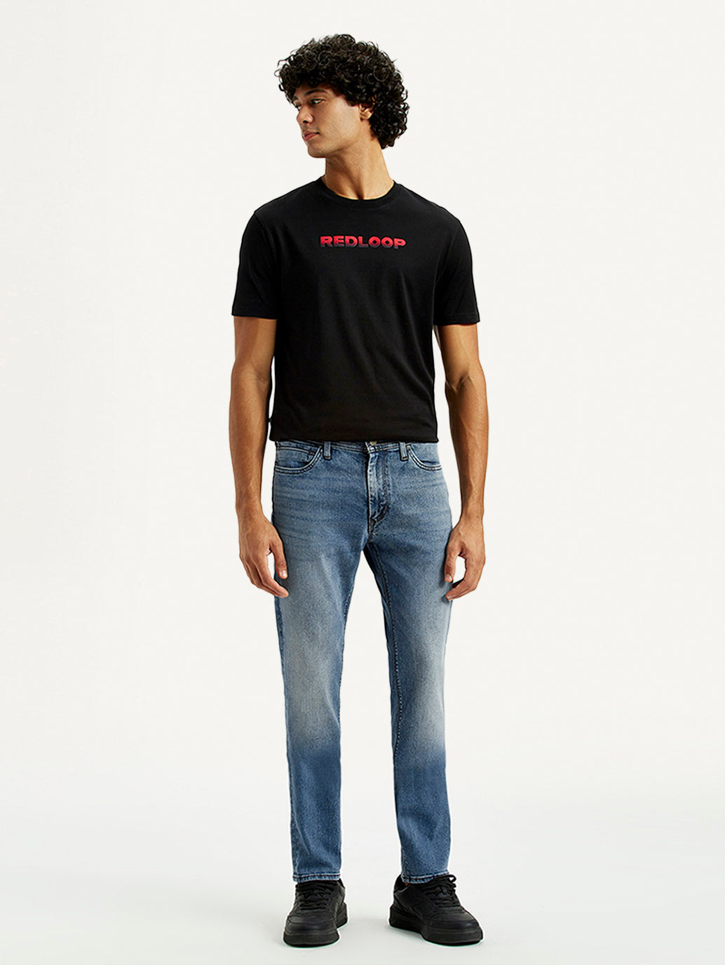 Men's Redloop 511 Indigo Slim Fit Mid Rise Jeans - Front View