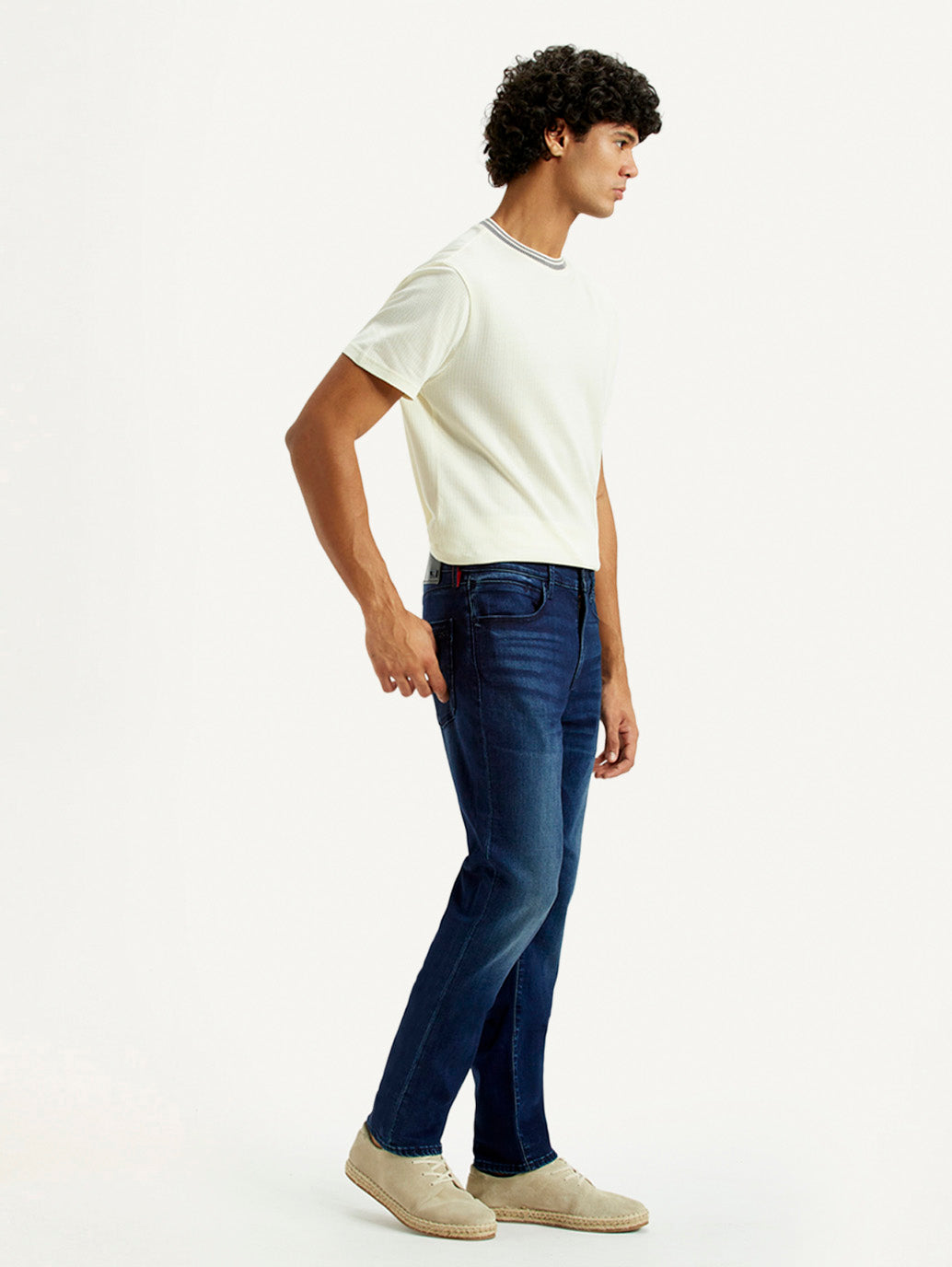 Men's Redloop 511 Dark Indigo Slim Fit Mid Rise Jeans - Side View