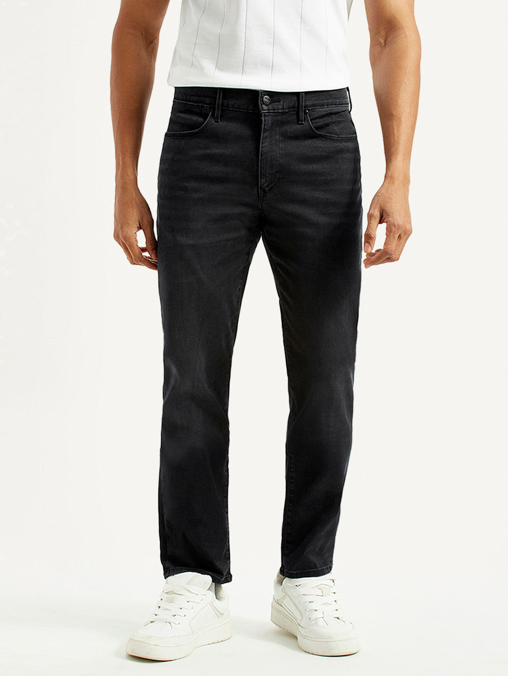 Men's Redloop 511 Charcoal Grey Slim Fit Mid Rise Jeans - Front View