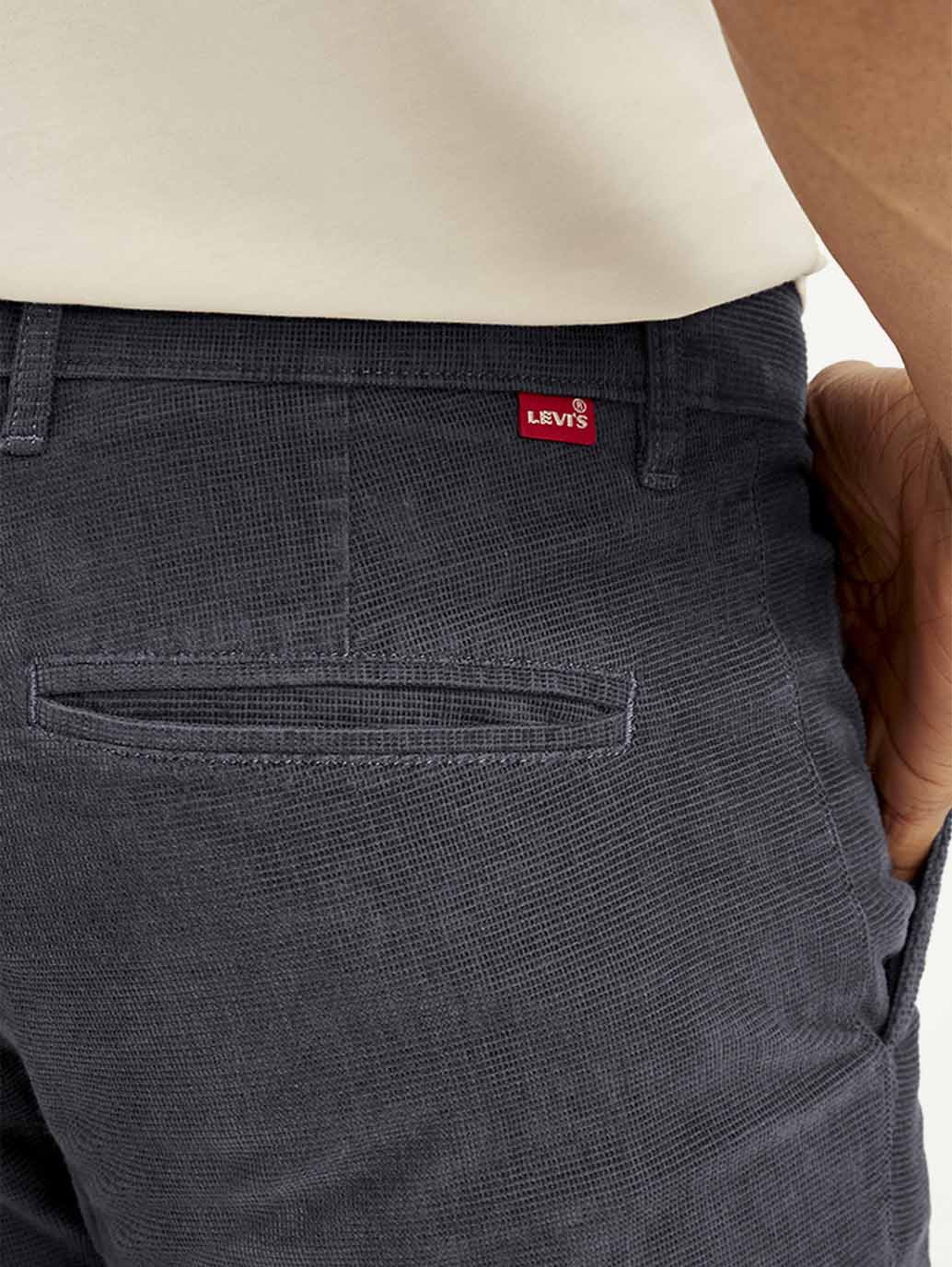 Men's Charcoal Grey Slim Fit Chinos - Detail View