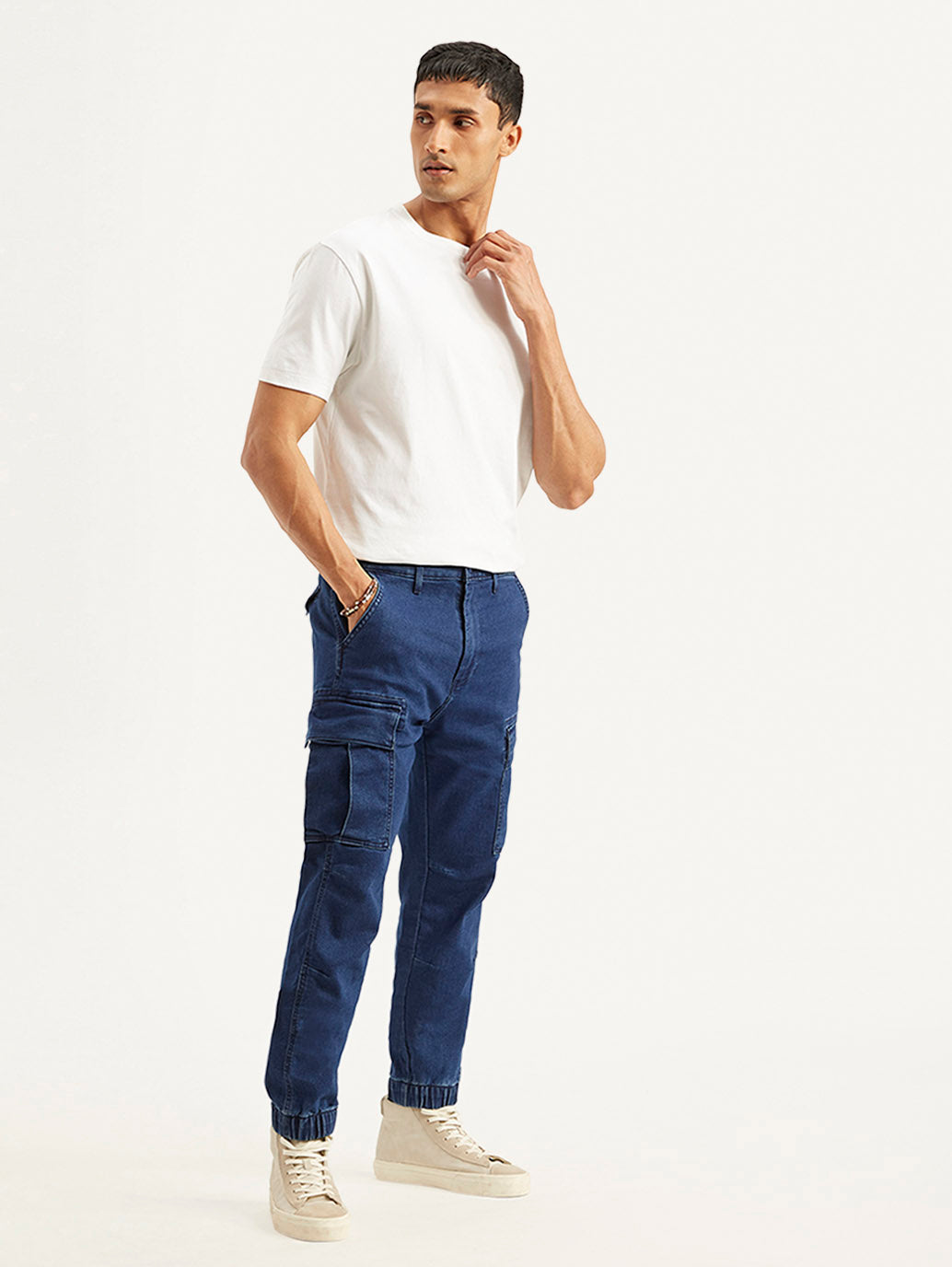 Men's Tapered Dark Blue Utility Cargo Jogger - 352916d9-503a-482f-bf95-6221340de8e5 View