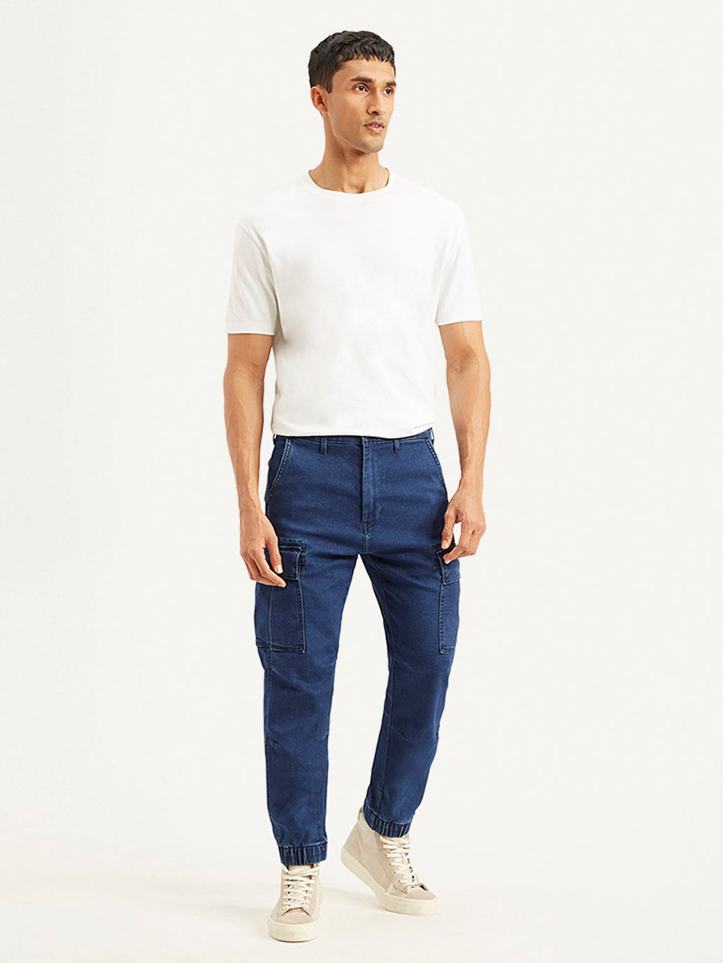 Men's Tapered Dark Blue Utility Cargo Jogger - afc2caa6-1408-4629-a098-657a92cd64e7 View