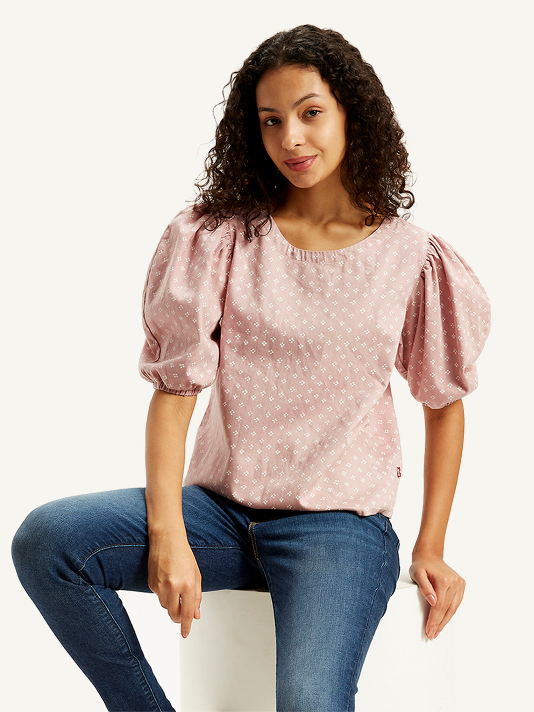 Women's Printed Regular Fit Top - Styleshot View
