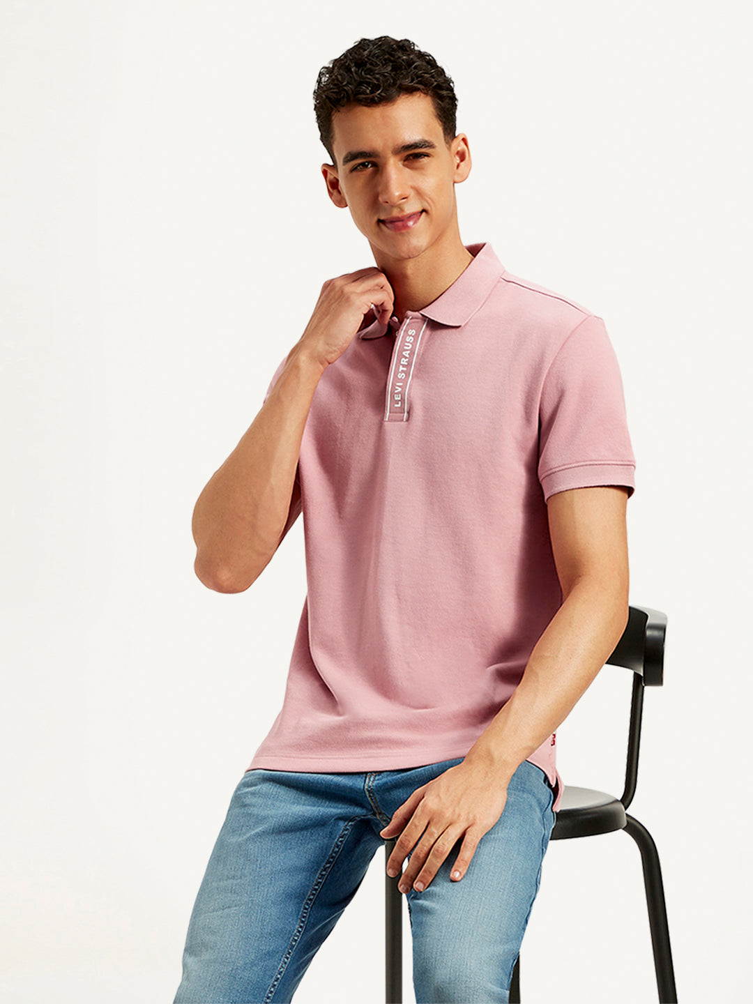 Men's Solid Slim Fit Polo T-Shirt - 20 View