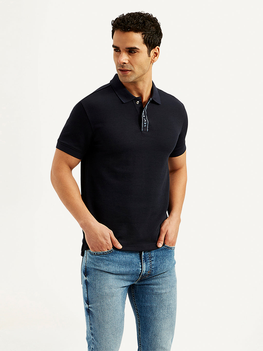 Men's Solid Slim Fit Polo T-Shirt - Styleshot View