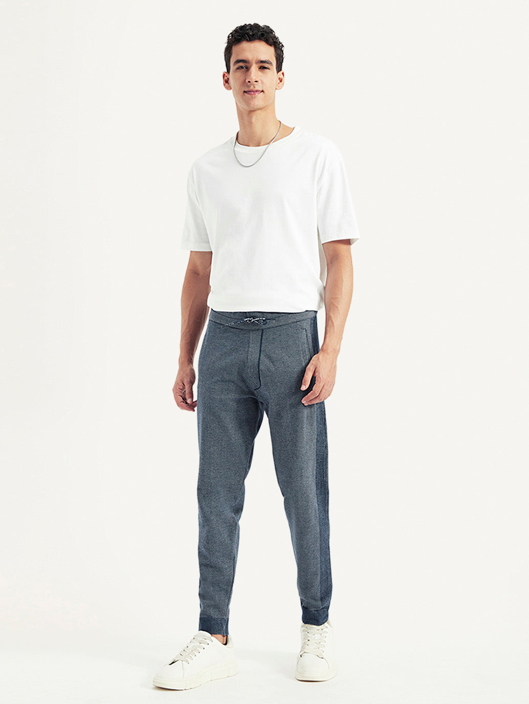 Men's Blue Regular Fit Jogger - Styleshot View