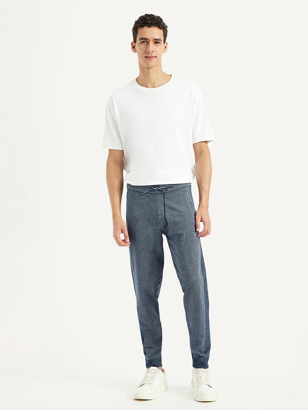 Men's Blue Regular Fit Jogger - Front View