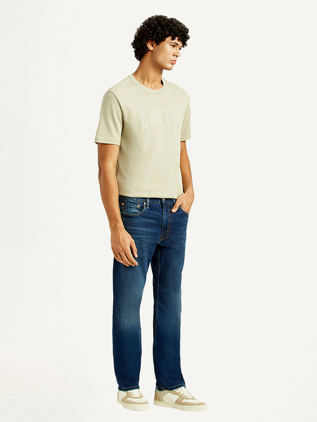 Men's 513 Dark Indigo Slim Straight Fit Mid Rise Jeans - Side View