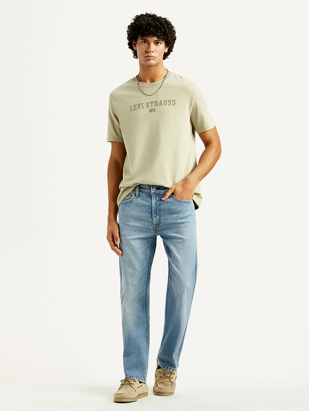 Men's 513 Light Indigo Slim Straight Fit Mid Rise Jeans - Styleshot View